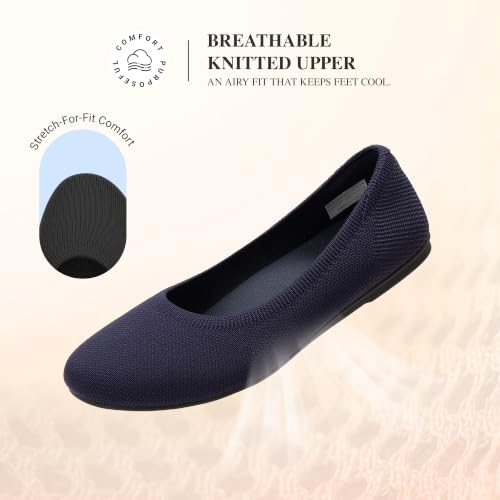 Image of DREAM PAIRS Women's Dress Knit Ballet Comfort Flats