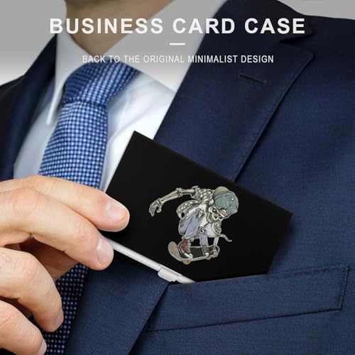 Skull Skateboard Business Card Holder Slim Credit Case Pocket Name Case Wallet for Men Women3