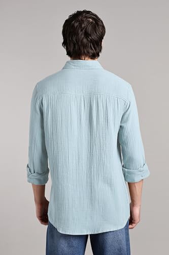 Image of FYLTR Men's 100% Cotton Solid Color Textured Shirt - Full Sleeves | Casual Shirts for Men | Comfortable & Soft | Stylish Shirt
