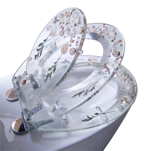 JYHCD Asiento De Inodoro Familiar De Dos En Uno, Tapa De Inodoro Madre E Hijo De Cierre Suave De Resina, Asiento De Inodoro Infantil con Bisagras De Un Clic, Tapa De Inodoro Infantil,E
