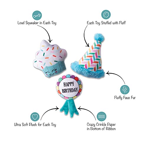Fringe Studio Plush Dog Toy Set, Happy BARK-Day!, 3 Piece Set, for Small Dogs (289525) by Fringe - Image 3