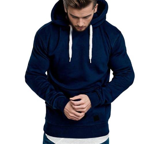 Mens Zip up Hoodie Patchwork Color Block Casual Pullover Sweatshirts Fall Winter Warm Heavyweight Hooded Sweatshirts