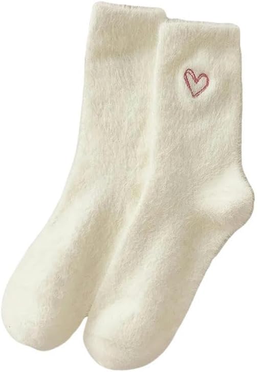 Plush socks 2pc Women's Autumn And Winter Thick Warm Sleeping Plush Floor Socks