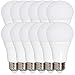 Maxxima LED A19 800 Lumens 60 Watt Equivalent Light Bulb Set - 2700K Soft White Light, Energy Efficient 10 Watts, E26 Base, Non-Dimmable, for Bathrooms, Lamps, and Living Rooms - 12 Pack