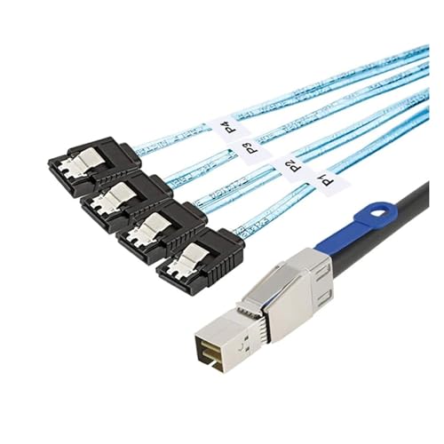 Cable servidor datos M1ni S/A/S HD 0.5 m SFF-8644 a 4 SATA 7P miniatura 6