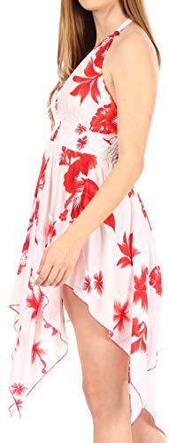 Sakkas Svana korte jurk voor dames, V-hals, spaghettibandjes, bloemenprint, zomer, casual - Image 4