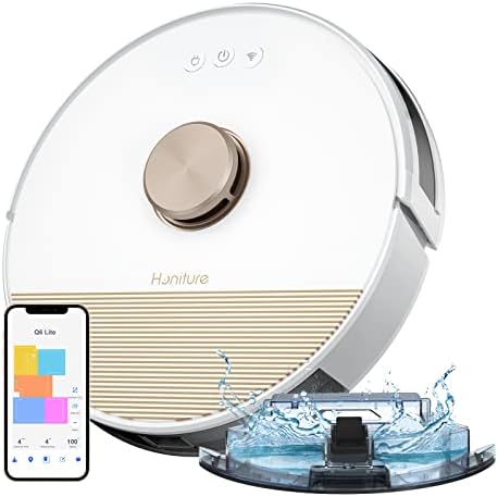 HONITURE Q6Lite Robot Vacuum Cleaner with LiDAR Navigation, 2-in-1 Robot Vacuum and Mop, 2500Pa Suction, 150min Runtime, Multi-Floor Mapping, WiFi/App/Alexa, Quiet, Robotic Vacuum for Pets and Carpets