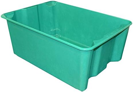Toteline 7806085170-5 Nest and Stack Container, Glass Fiber Reinforce Plastic Composite, Green, 18" H, 10" W, 25 L, 500 lb. Load Capacity (Pack of 5)