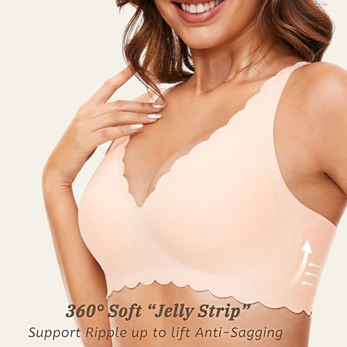 Deep V Petal Bras for Women No Underwire Soft Wireless Bras Comfort Seamless Bralettes with Extender4