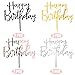 XINCHENG 8 sztuk dekoracyjnych tortów Happy Birthday, Cake Topper Happy Birthday, akrylowa dekoracja na tort urodzinowy, brokat na urodziny (złoty, różowe złoto, srebrny, czarny x 2)