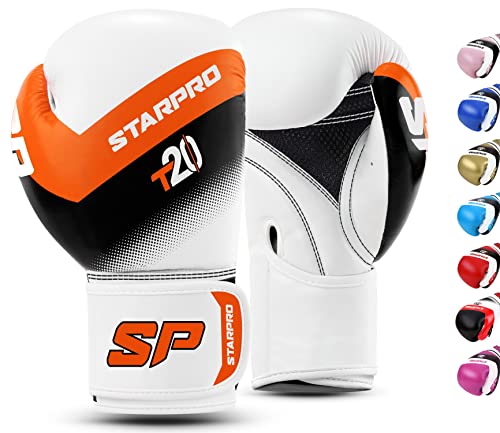 Starpro T20 Boxing Gloves For Superior Safety And Comfort - Kickboxing, Fitness & Training - Men, Women - Multiple Sizes & Colors #TOP25