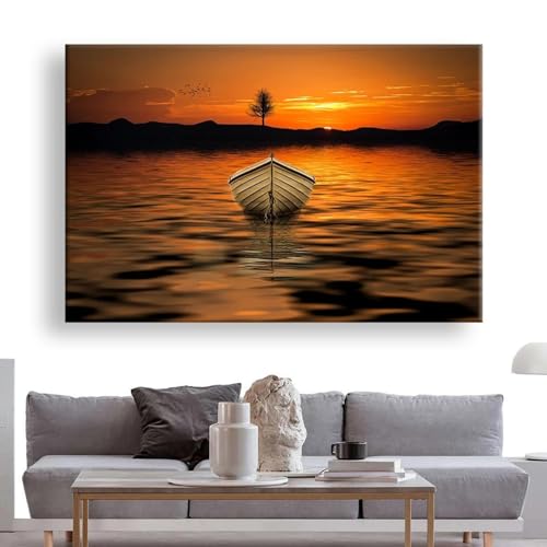 Toile paysage de bateau KEBIA pour raviver un mur de salon terne sans cadre