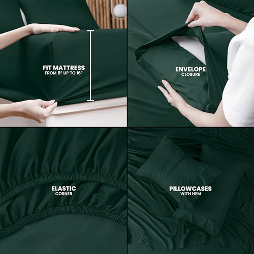image for Utopia Bedding King Bed Sheets Set - 4 Piece Bedding - Brushed Microfi