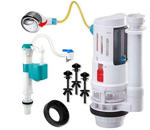 FlushSaver PUSH BUTTON EURO-STYLE Dual-Flush Deluxe DIY Conversion Kit - FITS STANDARD 2