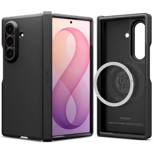 Image of Spigen Tough Armor Pro MagFit Case for Samsung Galaxy Z Fold 8 Ultra, Black | Magsafe, Hinge Protection, Slim Fit, Wireless Charging, Thermoplastic Polyurethane, Poly Carbonate, Matte