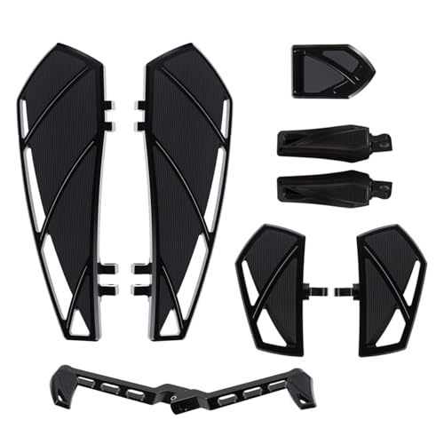 Motorcycle Floorboards Footpegs Shifter Peg Pedal Kit Compatible With For Harley Touring Softail Street Road Glide FLTR FLHX (Black)