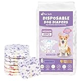 Pet Soft Female Dog Diapers - Disposable Doggie Diapers with Wetness Indicator, Puppy & Cat Diaper Super Absorbent, Fit for Female Dog in Heat or Incontinence, 20pcs (M, Mixed)