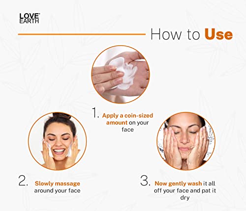 Image of Love Earth Vitamin C Face Wash With Pure Vitamin C, Ashwgandha & Aloe Vera Extracts For Skin Hydration & Skin Radiance For All Skin Types 100ml