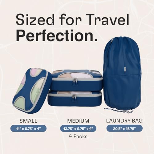 Shacke 6 Set Packing Cubes for Travel - Compression Packing Bags/Travel Organizer - Luggage Organizer Bags for Traveling - Travel Essentials for Women - Cruise Must Haves Packing List3