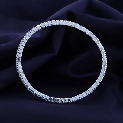 Stretch Bracelets For Women | Round Moissanite Diamond Stackable Adjustable Tennis Bracelets | 14K Gold Over Sterling Silver Jewelry Gifts For Her (2.00 Cttw To 2.50 Cttw)4