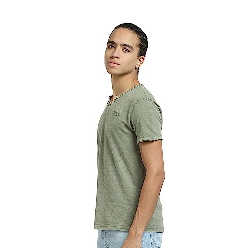 Image of Jack & Jones Men's Cotton Solid Slim Fit T-Shirt