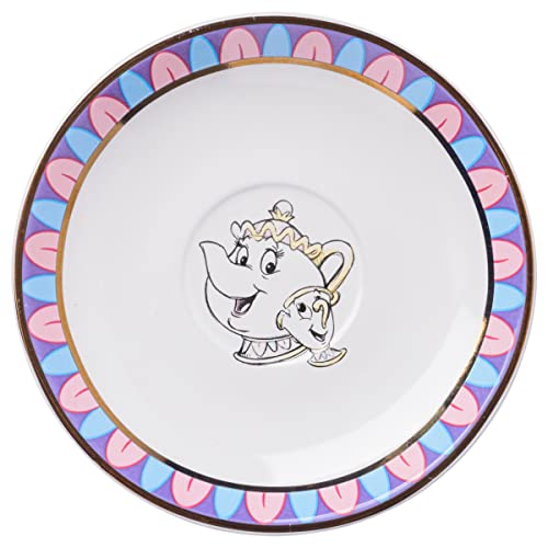 Silver Buffalo Disney Beauty And The Beast Chip Girl In The Castle Foil Ceramic Teacup And Saucer, 12-Ounces #TOP4