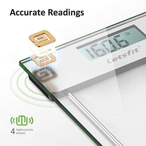 Letsfit Digital Body Weight Bathroom Scale with Step-On Technology, Large Backlit Display, Ultra Slim Design - Thumbnail 6