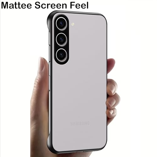 Image of amazon basics Samsung Galaxy S23 Back Cover Case | Stylish Frameless Matte Hard Skin | Soft TPU Shock Proof Bumper Back Cover for Samsung Galaxy S23 (Black)