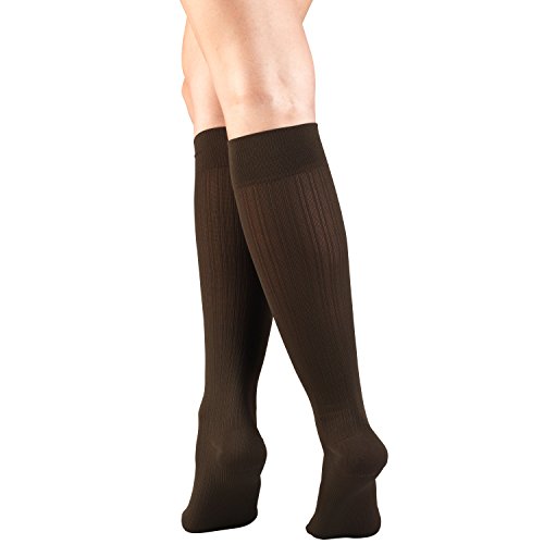 Image of Truform Compression Socks, 15-20 mmHg, Knit Women's Dress Socks, Knee High Over Calf Length