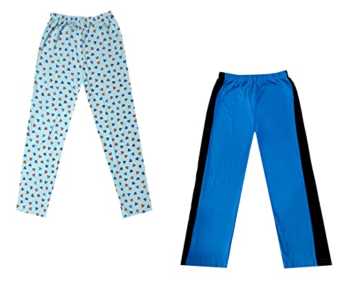 Image of indi weaves Boys and Girls Cotton Solid and Printed Pyjama /Pant /Trackpants [Pack of 2] Multicolor18