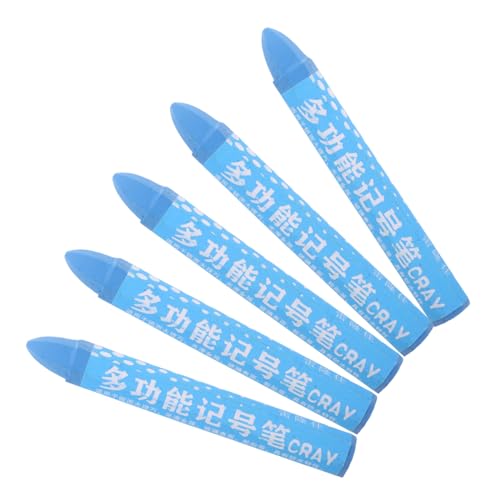 Operitacx 5pcs Blue Tire Marker Pen Set for Car and Industrial Use Temporary Tire Marking Crayons with Sturdy Wax for Inspection and Maintenance
