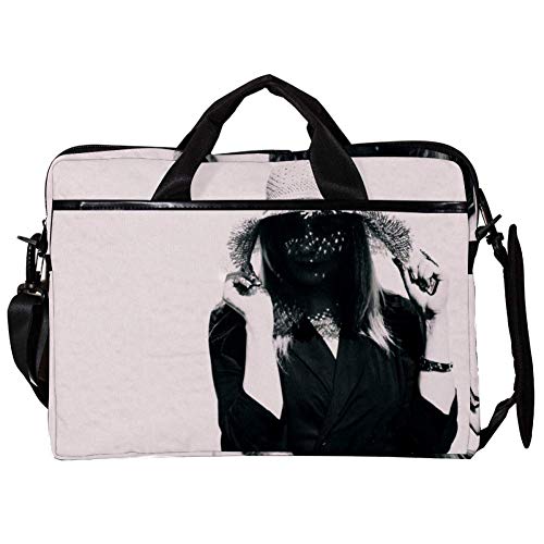 Maletín bandolera para laptop de 14 pulgadas Woman in Shadow multicolor con diseño mensajero