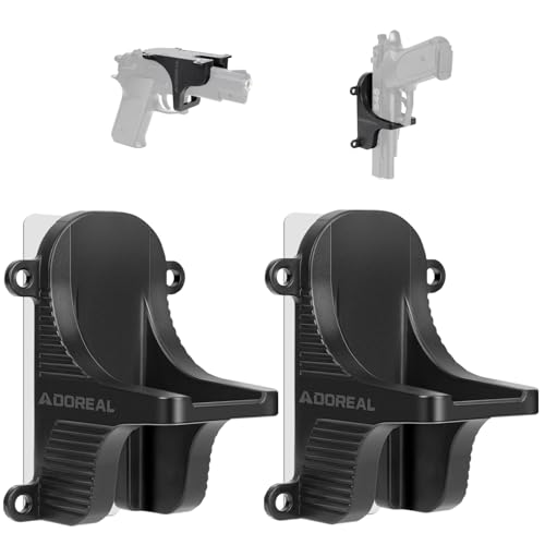 Adoreal 2PCS Magnetic Gun Mount, Hole Free Gun Holster for Vehicle Home or Office, Side Magazine Magnetic Suction Concealed Gun Magnet for Pistol in Wall, Desk