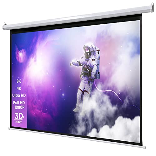 celexon Basic Motor-Leinwand 100' | 200x150 cm 4:3 | elektrische Full-HD 4K Beamer-Leinwand für Heimkino oder Büro-Präsentationen | geeigent zur Deckenmontage oder Wandmontage | inkl. Fernbedienung