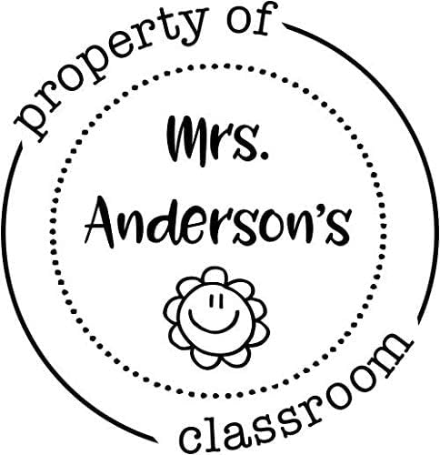 Custom Round Self-Inking Teacher Stamps | 40 Designs | Motivational Teacher Phrases | Grading Made Easy | Classroom, Teacher and Library Book Stamps (