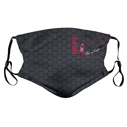 Reusable Face Mask Hope for A Cure Amyloidosis Awareness Face Cover with Filters Men Women Kids Balaclavas Black
