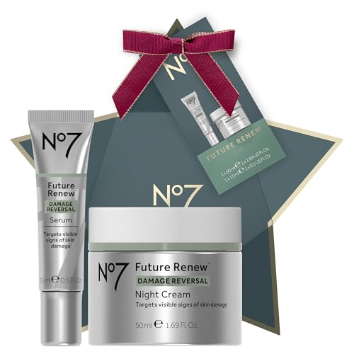 No7 Future Renew Duo - Includes Future Renew Face Serum (15ml) & Future Renew Night Cream (50ml) - Peptide Technology to Reverse Visible Signs of Damaged Skin (2 Count)