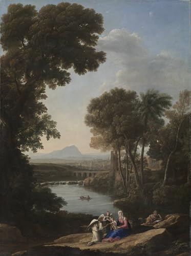 Affiche Art Mural Repos en Egypte Claude Lorrain pour Décoration Chambre Élégante