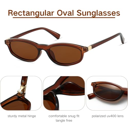 Image of Freckles Mark Polarized 90s Thin Narrow Sunglasses for Women Men Small Sun Glasses Plastic Frame