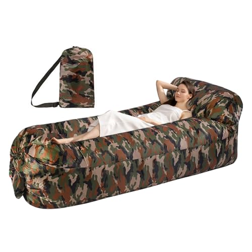Inflatable Lounger Air Sofa - Inflatable Couch | Blow Up Couch | Anti-Leak, airchairs Bed with Headrest, Portable Bag, Camping Accessories for Picnics Music Festivals...