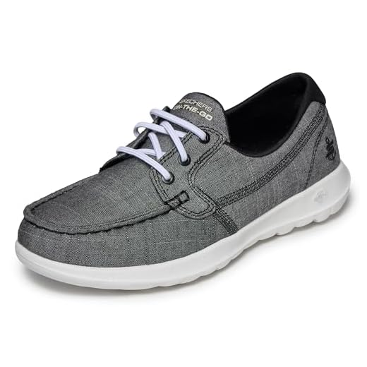 Skechers Performance Women's Go Walk Lite-15433 Boat Shoe,black/white,8 M US