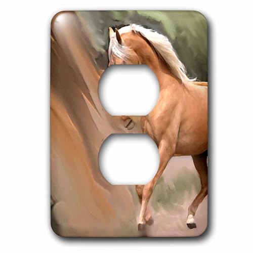 Palomino cheval cache pour 2 prises de prise dans votre salon rustique