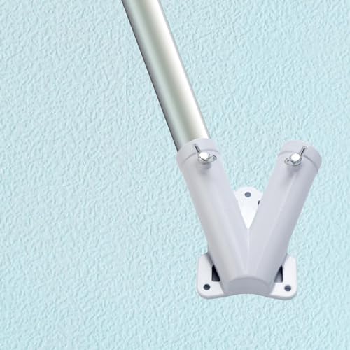 Support de mât de drapeau double ajustable en métal pour mur extérieur - 6