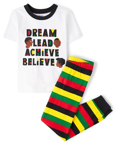 The Children's Place Boys' 100% Cotton Short Sleeve Top and Pants,2 Piece Pajama Set