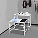 HUYSCVUI CVUI Industrial Display Rack, 2-Pack Metal Clothing Stand, White/Black, Carbon Steel, 50 Lbs Capacity, Modern Floor Standing Design, Adjustable Feet, for Retail Stores (white)
