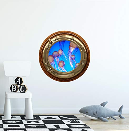 Vinilo Decorativo Ventana Redonda Medusa 12 pulg miniatura 2