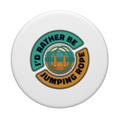 I'd Rather Be Jumping Rope Skipping Jumping Speed Jump Rope PopSockets Swappable PopGrip, Black - Image 3