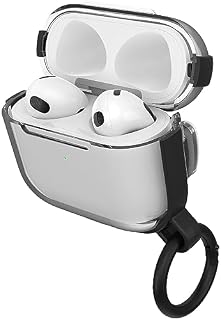 OtterBox Clear Series Kopfhörer Hülle für AirPods (3rd gen), stoßfeste, sturzsichere, ultraflache, Kratz- und Abriebfeste Schutzhülle für Apple AirPods, inklusive Karabiner, Clear/Black