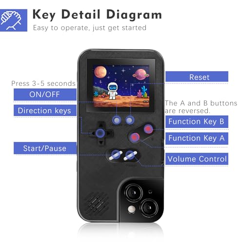 Coque console de jeu vidéo iPhone 14 Pro portable écran couleur noir 3D - 4