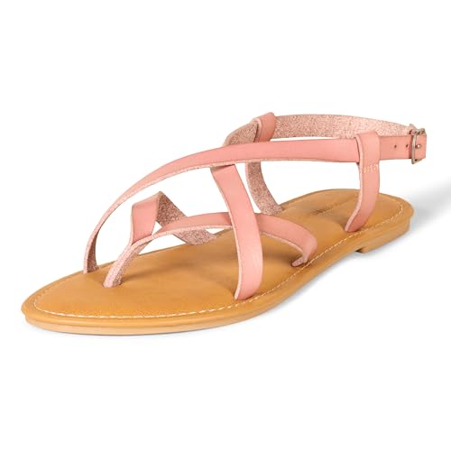 Amazon Essentials Sandalias de Tiras Informal Mujer, Rosa Magenta Viejo, 38 EU Ancho